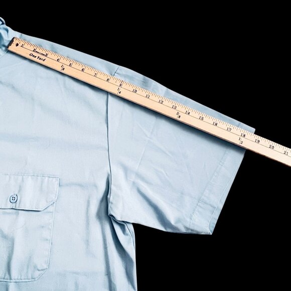Dickies Work Shirt Original Fit Mens XL SS Button Up Blue Pockets Utility Rugged - Picture 8 of 9